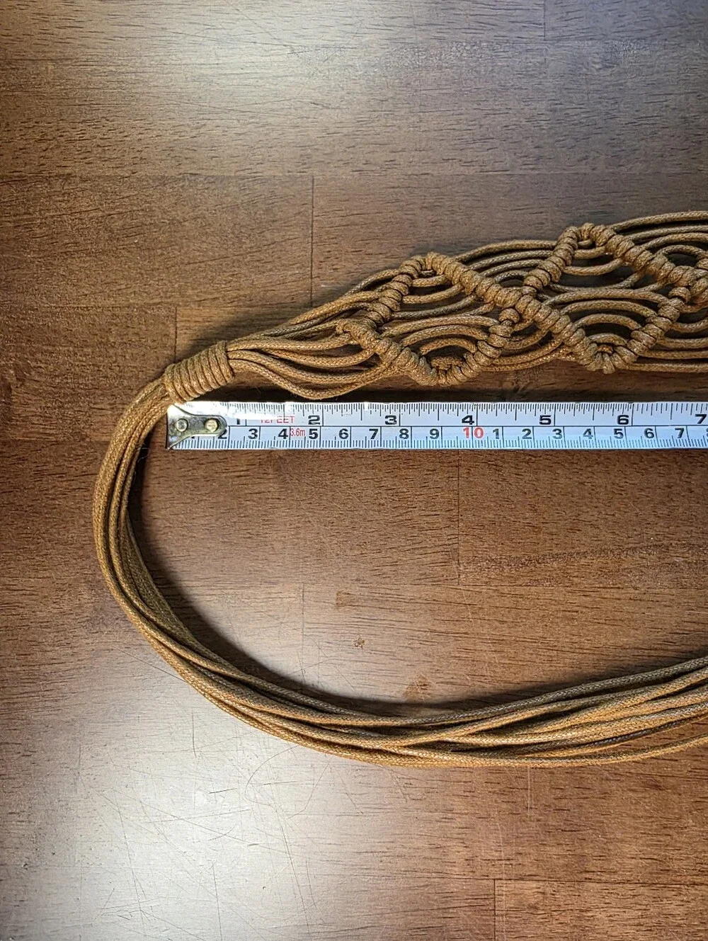 Boho Macramé Woven Tie Belt Tan Fringed Tassel Plus Size XXL